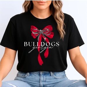 Black Bulldogs Bow Tee
